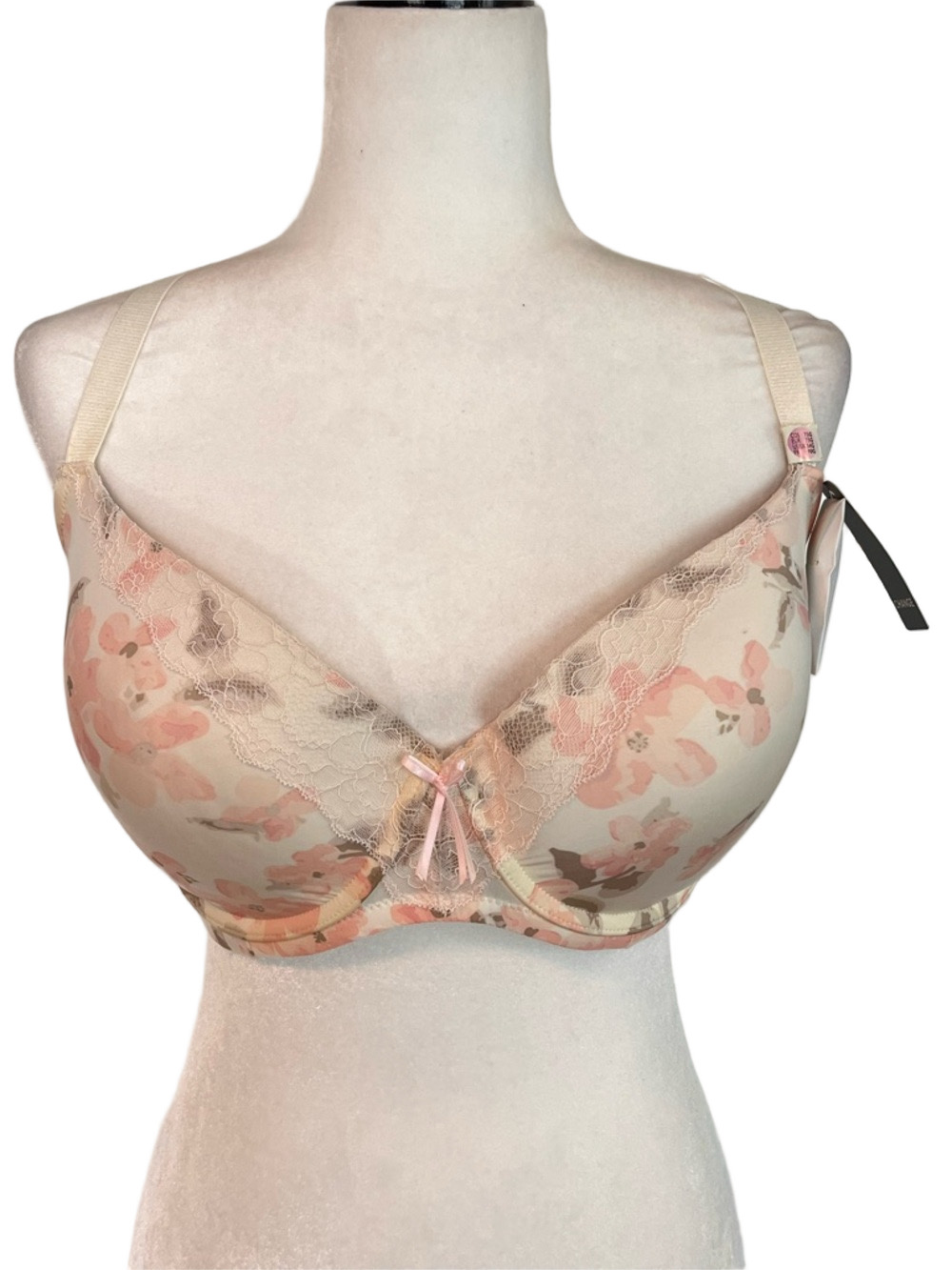 Change Lingerie Lydia Seamless Push Up Balcony Bra 75G 34F Rose Print Intimates